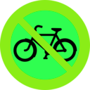 download No Bicycles Roadsign clipart image with 90 hue color