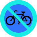 download No Bicycles Roadsign clipart image with 180 hue color