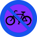 download No Bicycles Roadsign clipart image with 225 hue color