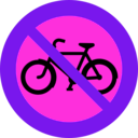 download No Bicycles Roadsign clipart image with 270 hue color