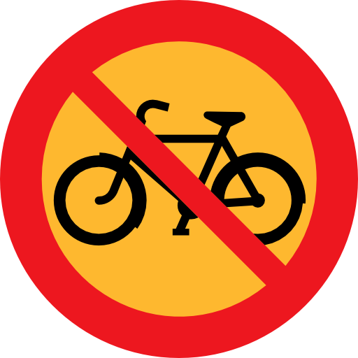 No Bicycles Roadsign