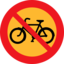 No Bicycles Roadsign