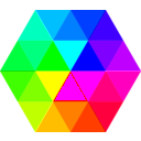 download 24 Color Hexagon clipart image with 180 hue color