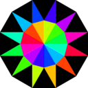 download Rainbow Dodecagram clipart image with 225 hue color