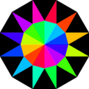 download Rainbow Dodecagram clipart image with 315 hue color