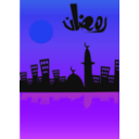 download Sunrise In Ramadan clipart image with 225 hue color