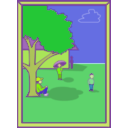 download Kids Framed Scene clipart image with 45 hue color