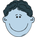 download Boy Face Cartoon clipart image with 180 hue color