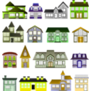 download Simple Houses clipart image with 45 hue color