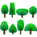 download Simple Trees clipart image with 45 hue color