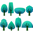 download Simple Trees clipart image with 90 hue color