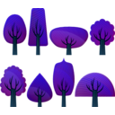 download Simple Trees clipart image with 180 hue color