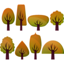 download Simple Trees clipart image with 315 hue color