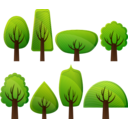 download Simple Trees clipart image with 0 hue color