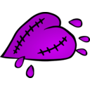 download Half Broken Heart clipart image with 45 hue color