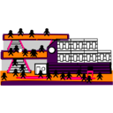 download School clipart image with 270 hue color