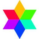 download 6 Color Diamond Hexagram clipart image with 45 hue color