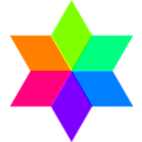download 6 Color Diamond Hexagram clipart image with 90 hue color