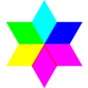 download 6 Color Diamond Hexagram clipart image with 180 hue color