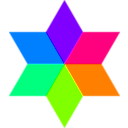 download 6 Color Diamond Hexagram clipart image with 270 hue color