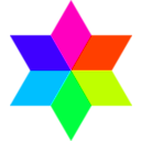 download 6 Color Diamond Hexagram clipart image with 315 hue color