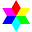 download 6 Color Diamond Hexagram clipart image with 0 hue color