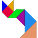 download Tangram clipart image with 180 hue color