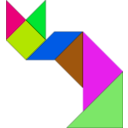 download Tangram clipart image with 270 hue color