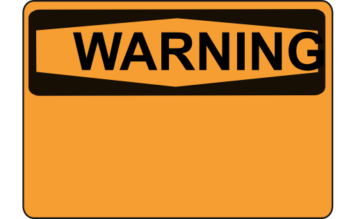 Warning Blank Orange