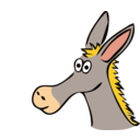 download Drawn Donkey clipart image with 0 hue color