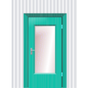 download Door With Cristal And Wall clipart image with 135 hue color