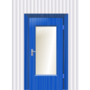 download Door With Cristal And Wall clipart image with 180 hue color