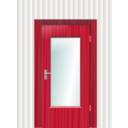 download Door With Cristal And Wall clipart image with 315 hue color