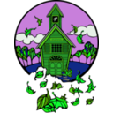 download School In Fall clipart image with 90 hue color