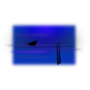 download Bird On Wire clipart image with 225 hue color