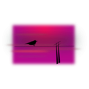 download Bird On Wire clipart image with 315 hue color
