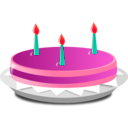 download 3 Candle Cake clipart image with 315 hue color