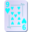 download Ornamental Deck 9 Of Hearts clipart image with 180 hue color