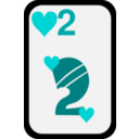 download Two Of Hearts clipart image with 180 hue color