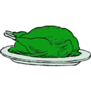 download Turkey On A Platter clipart image with 90 hue color