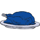 download Turkey On A Platter clipart image with 180 hue color