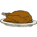 download Turkey On A Platter clipart image with 0 hue color