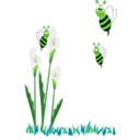 download Bees And Flowers clipart image with 45 hue color