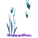 download Bees And Flowers clipart image with 135 hue color