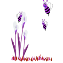 download Bees And Flowers clipart image with 225 hue color