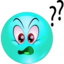 download Wondering Smiley Emoticon clipart image with 135 hue color