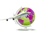 download Travel Globe clipart image with 225 hue color