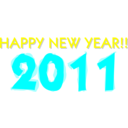 download Happy New Year 2011 clipart image with 180 hue color