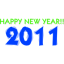 download Happy New Year 2011 clipart image with 225 hue color
