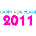 download Happy New Year 2011 clipart image with 315 hue color